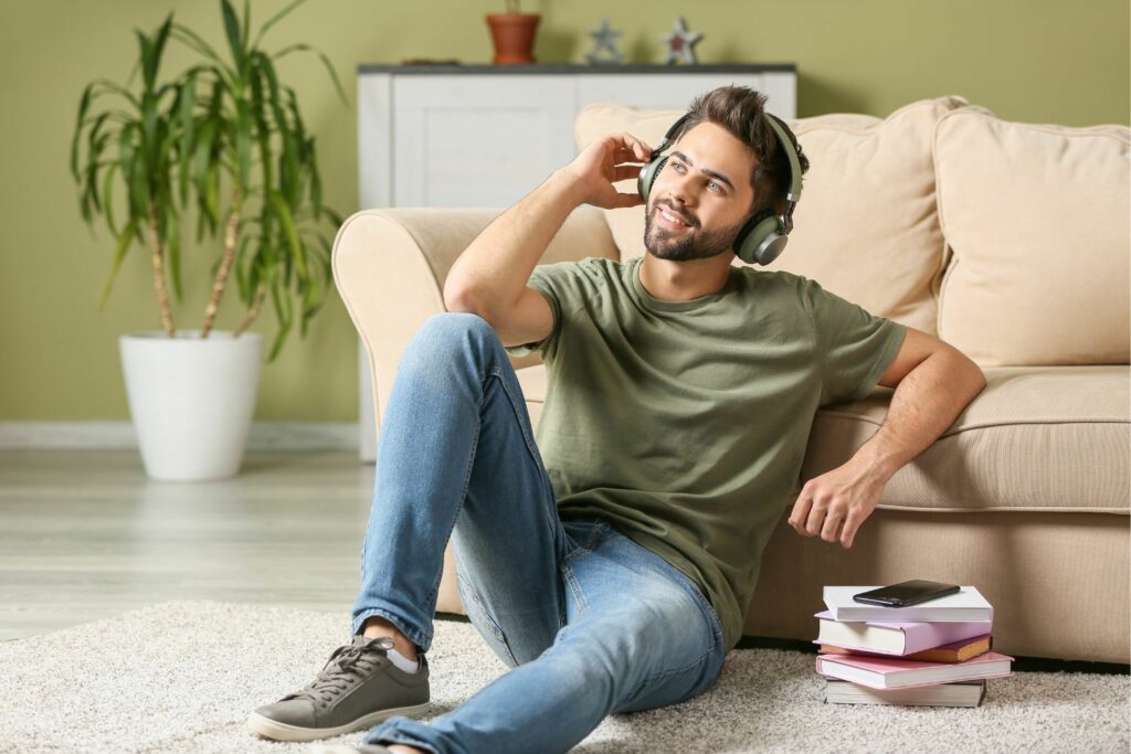 Englisch lernen mit Hörbuch Mann